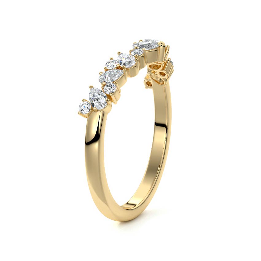 Maeve pear lab grown diamond wedding band product detail - Nura Lab NZ