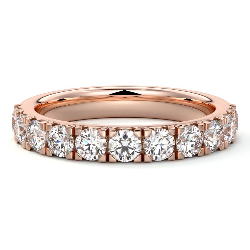 Louisa round lab grown diamond wedding band in rose gold - Nura Lab NZ