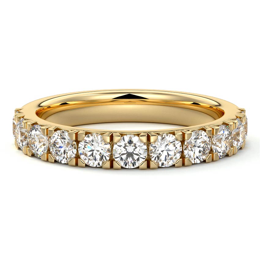 Louisa round lab grown diamond wedding band in yellow gold - Nura Lab NZ