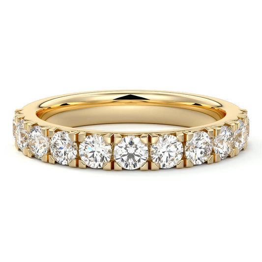 Louisa round lab grown diamond wedding band in yellow gold - Nura Lab NZ