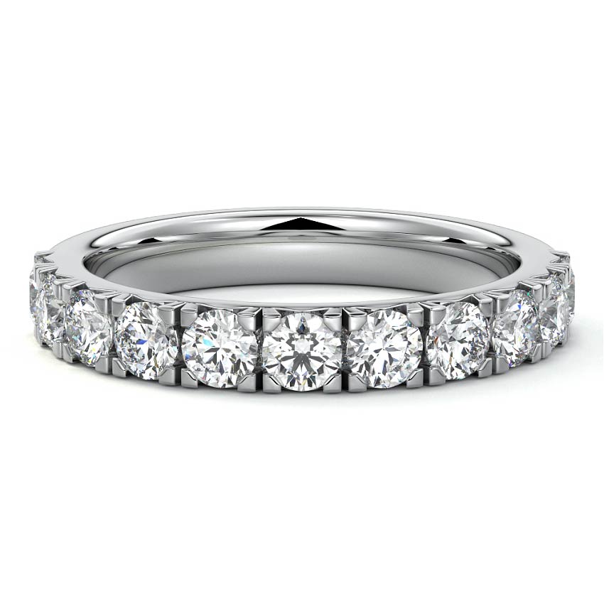 Louisa round lab grown diamond wedding band in platinum - Nura Lab NZ