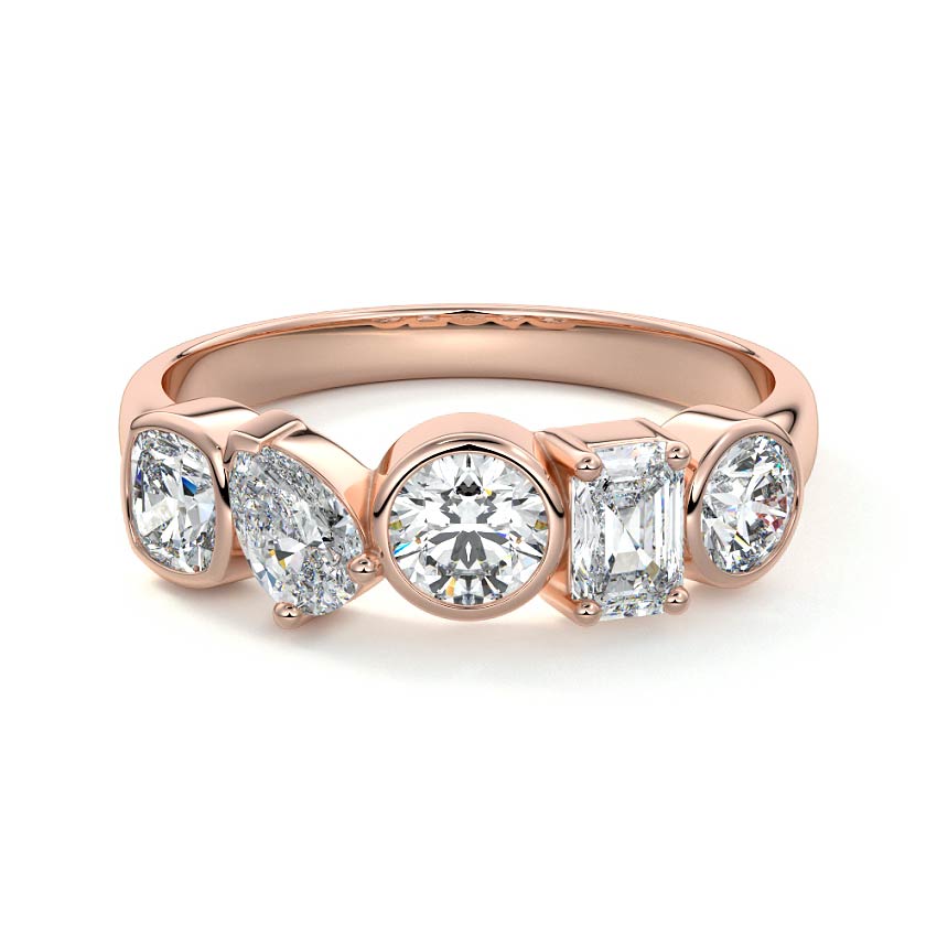 Linnea  lab grown diamond wedding band in rose gold - Nura Lab NZ