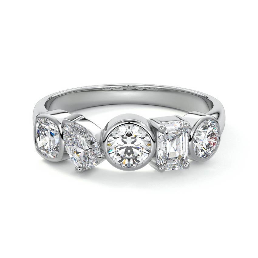Linnea  lab grown diamond wedding band in platinum - Nura Lab NZ
