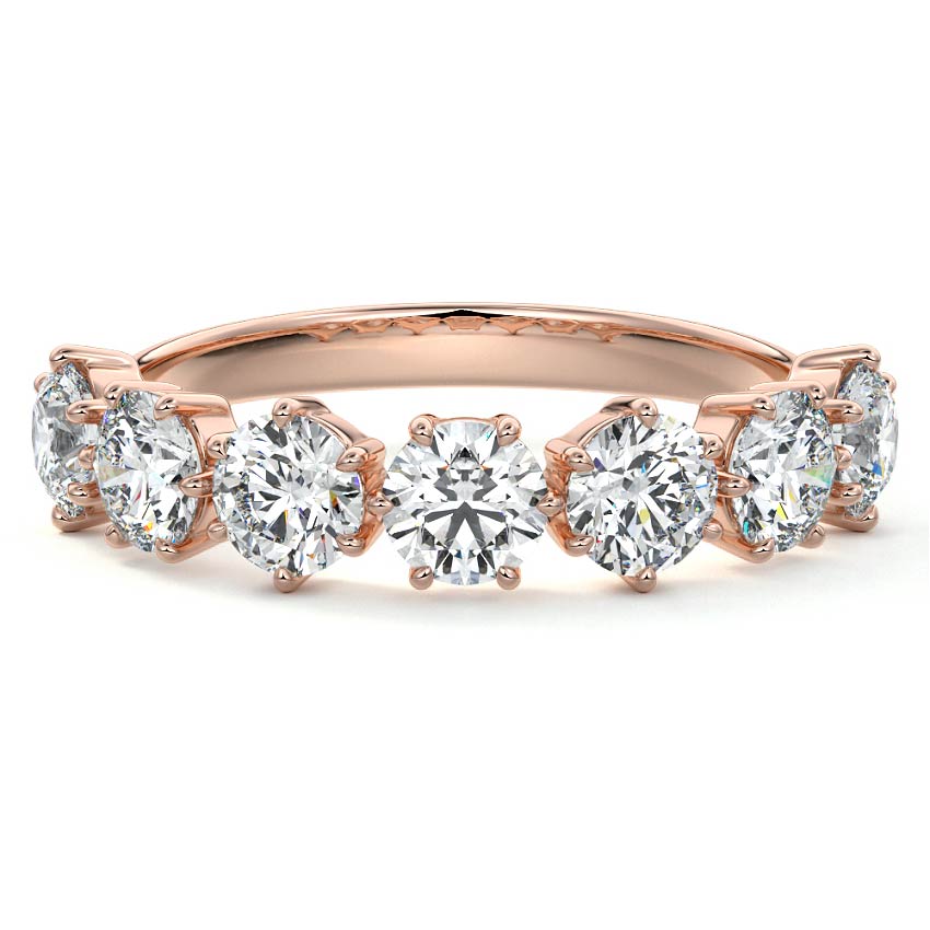 Josephine round lab grown diamond wedding band in rose gold - Nura Lab NZ