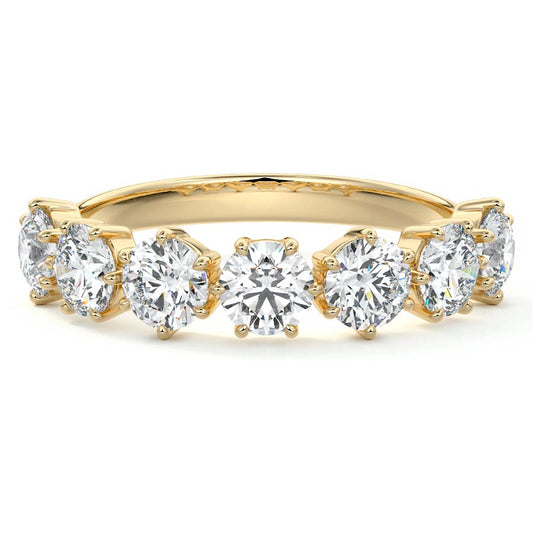 Josephine round lab grown diamond wedding band in yellow gold - Nura Lab NZ