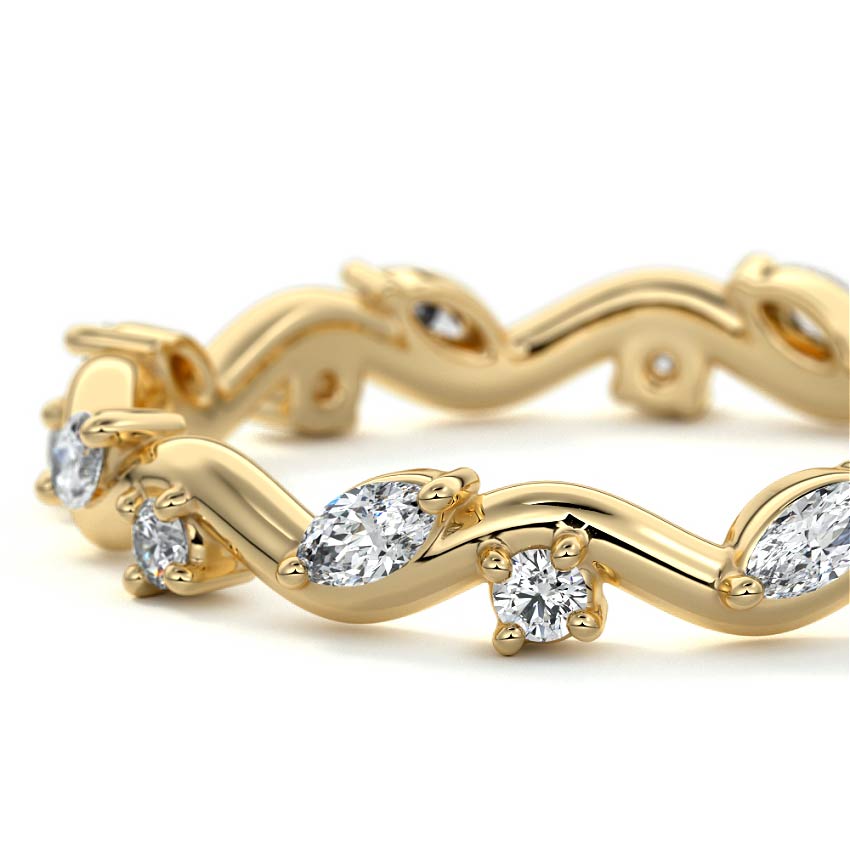 Jade marquise lab grown diamond wedding band product detail - Nura Lab NZ