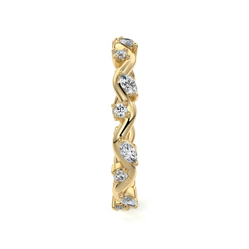 Jade marquise lab grown diamond wedding band product detail - Nura Lab NZ