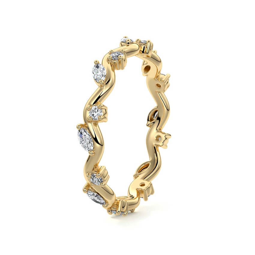 Jade marquise lab grown diamond wedding band product detail - Nura Lab NZ