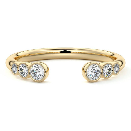 Iris  lab grown diamond wedding band in yellow gold - Nura Lab NZ