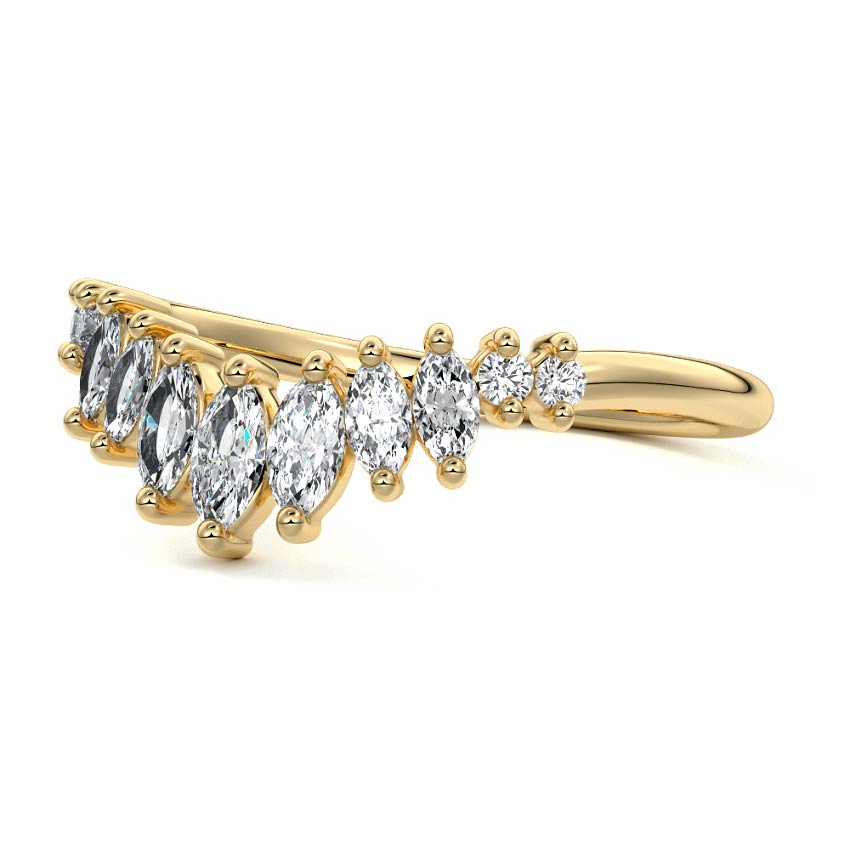 Greta marquise lab grown diamond wedding band product detail - Nura Lab NZ