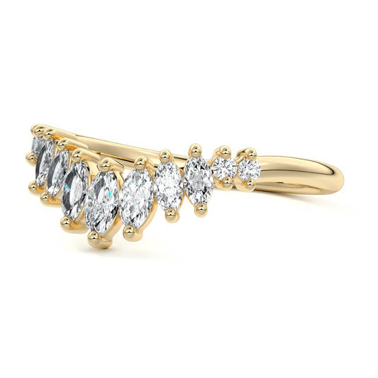 Greta marquise lab grown diamond wedding band product detail - Nura Lab NZ