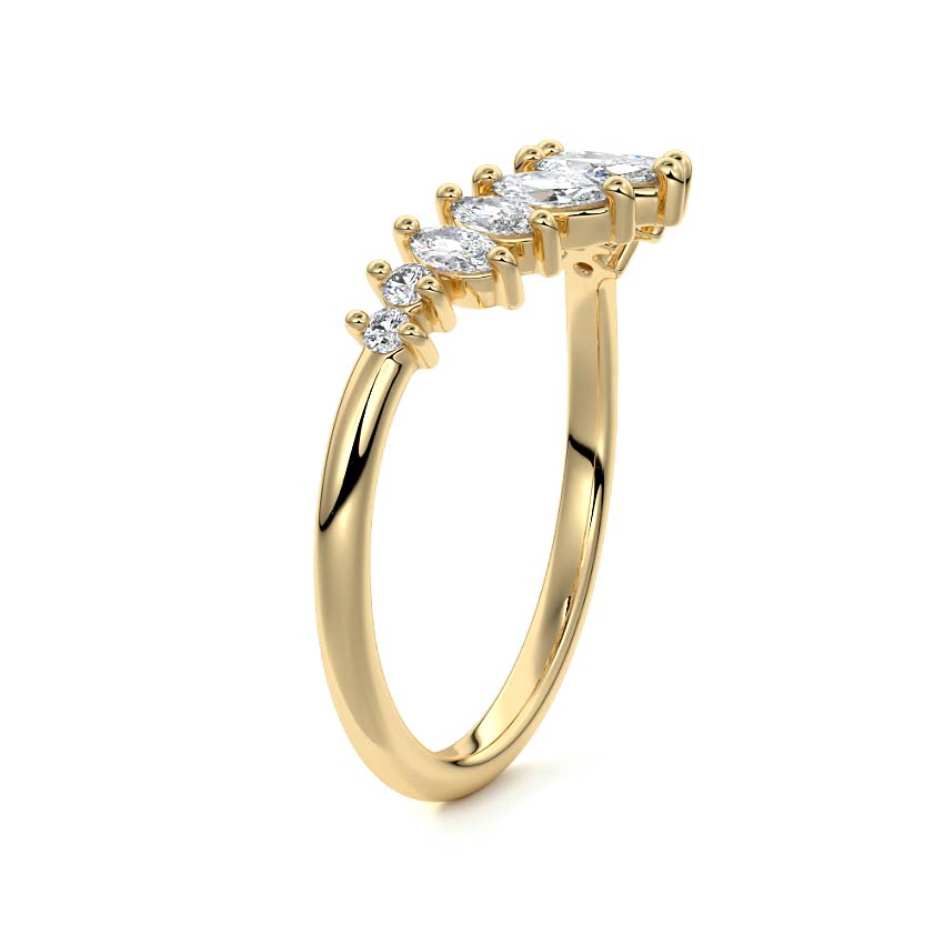 Greta marquise lab grown diamond wedding band product detail - Nura Lab NZ