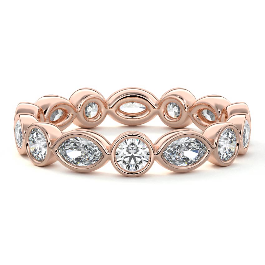 Georgia  lab grown diamond wedding band in rose gold - Nura Lab NZ