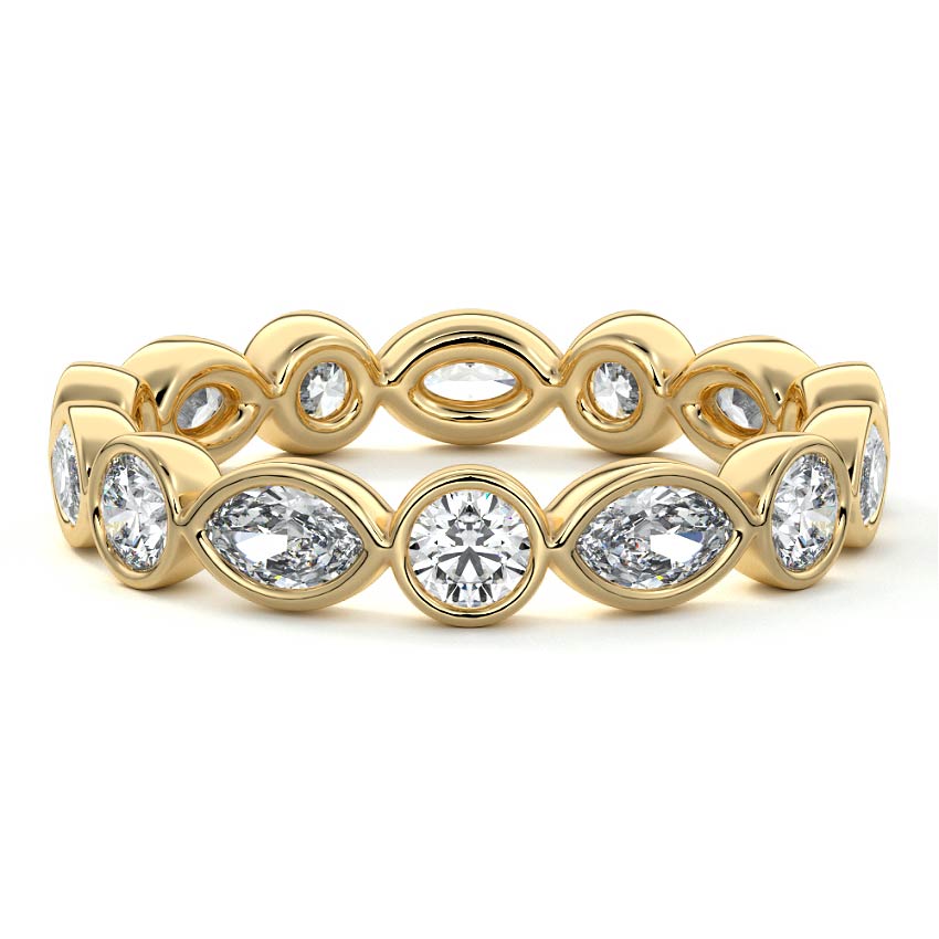 Georgia  lab grown diamond wedding band in yellow gold - Nura Lab NZ