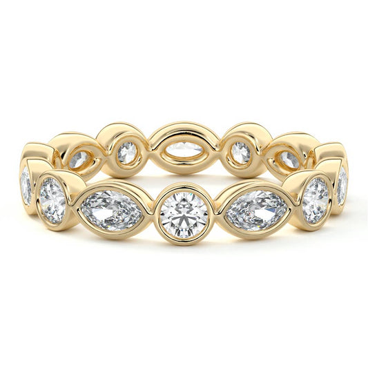 Georgia  lab grown diamond wedding band in yellow gold - Nura Lab NZ
