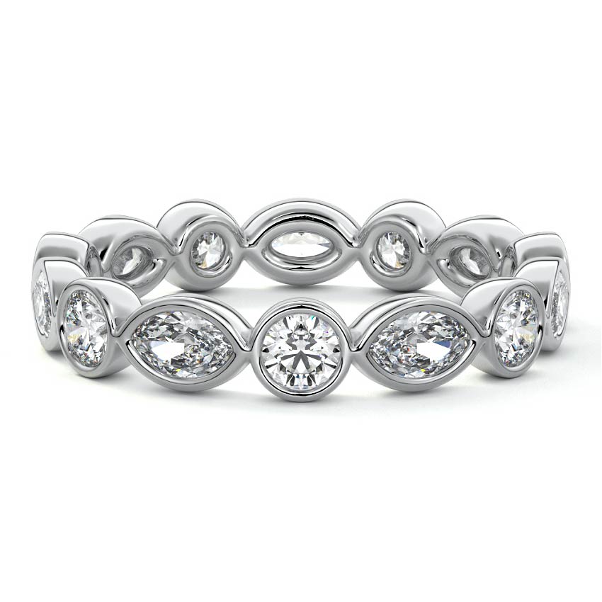 Georgia  lab grown diamond wedding band in white gold - Nura Lab NZ