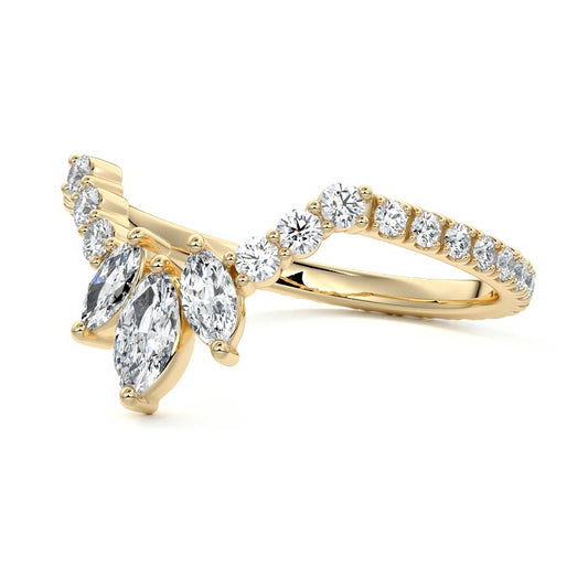 Felicity marquise lab grown diamond wedding band product detail - Nura Lab NZ