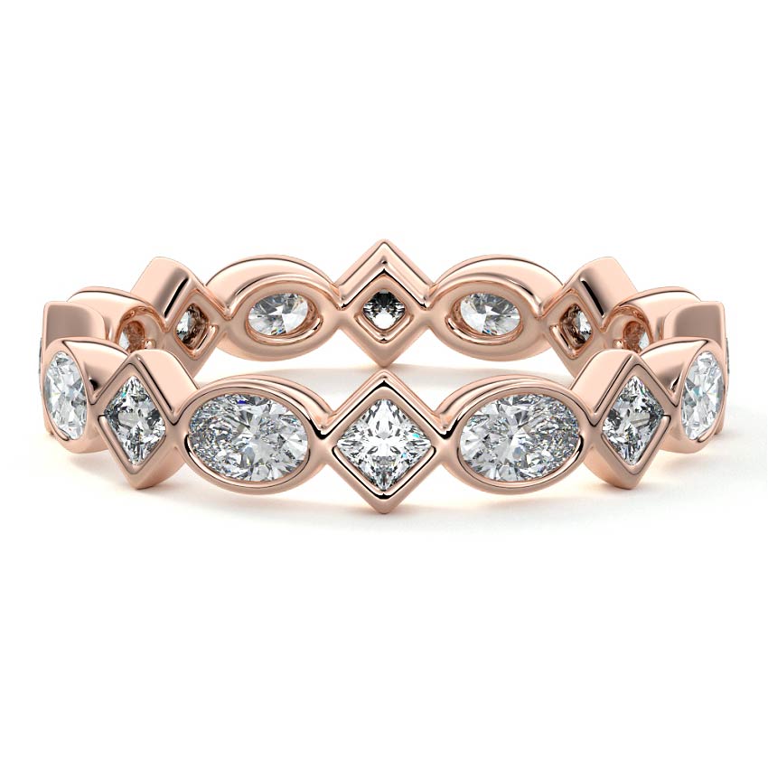 Esme  lab grown diamond wedding band in rose gold - Nura Lab NZ