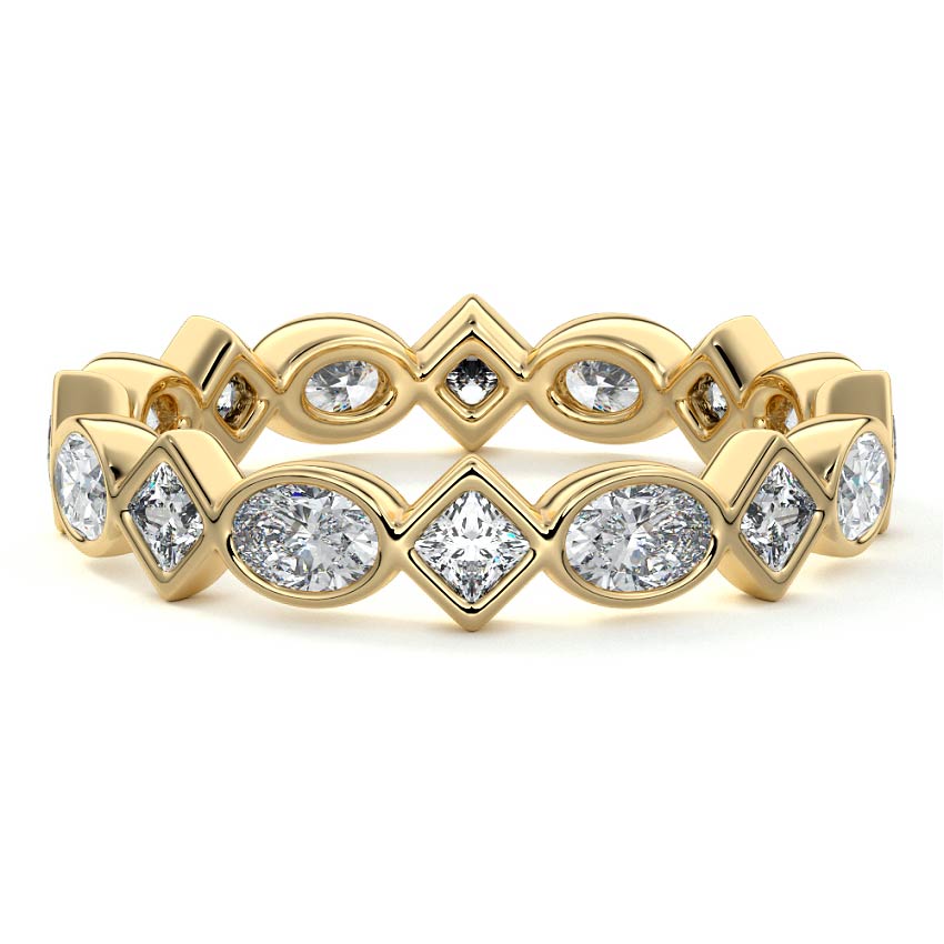 Esme  lab grown diamond wedding band in yellow gold - Nura Lab NZ
