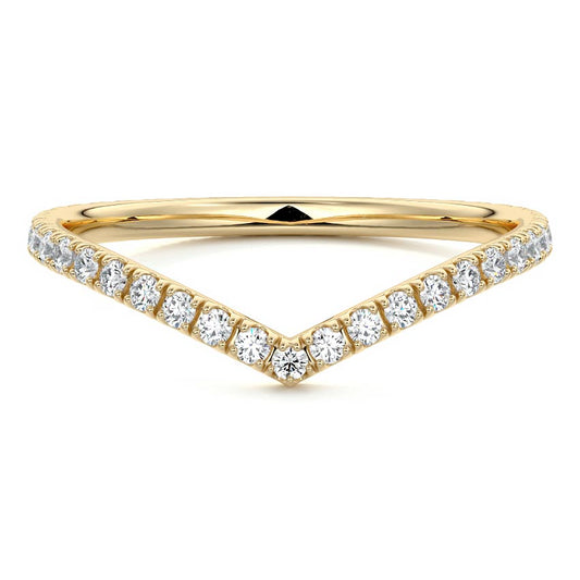 Eloise  lab grown diamond wedding band in yellow gold - Nura Lab NZ