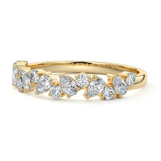 Elena pear lab grown diamond wedding band product detail - Nura Lab NZ