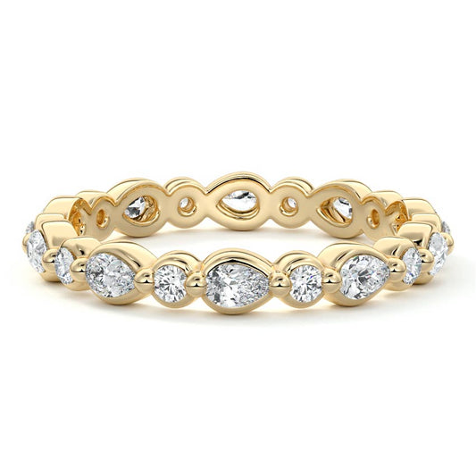 Elara pear lab grown diamond wedding band in yellow gold - Nura Lab NZ