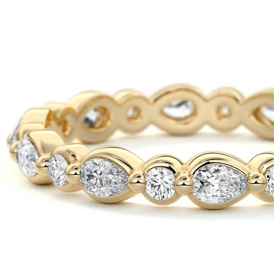 Elara pear lab grown diamond wedding band product detail - Nura Lab NZ