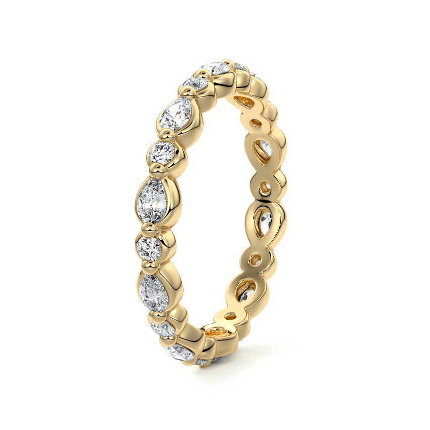 Elara pear lab grown diamond wedding band product detail - Nura Lab NZ