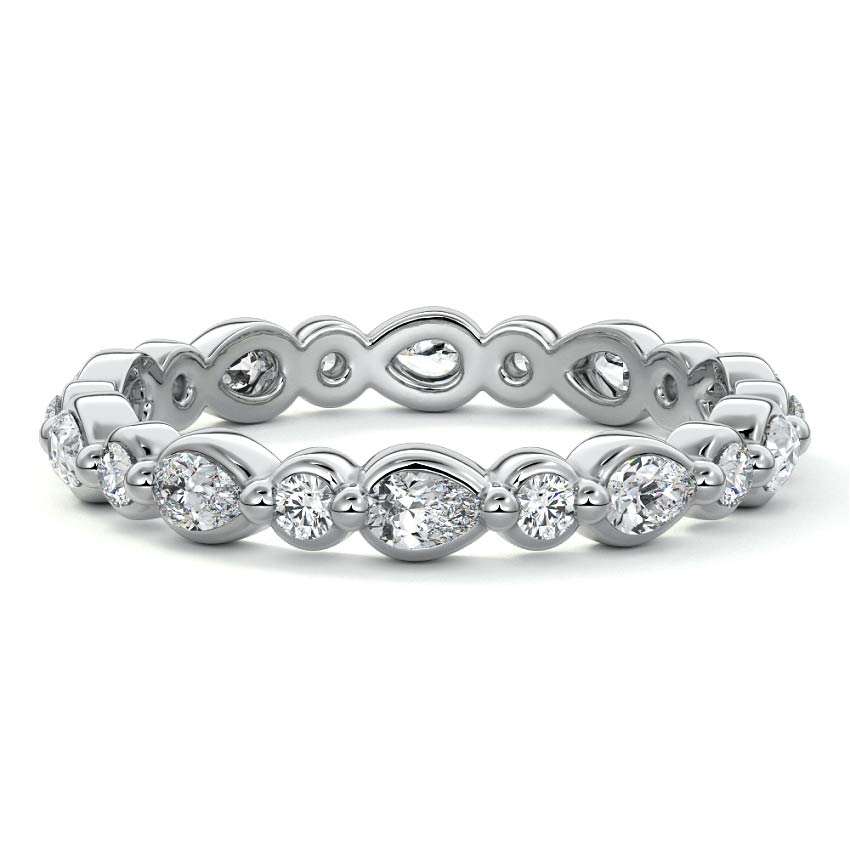 Elara pear lab grown diamond wedding band in white gold - Nura Lab NZ