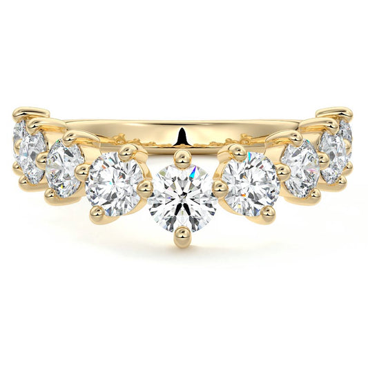 Cosette round lab grown diamond wedding band in yellow gold - Nura Lab NZ
