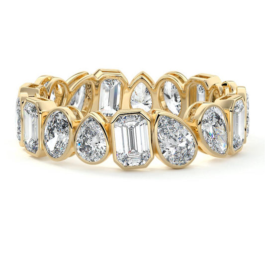 Carmen  lab grown diamond wedding band in yellow gold - Nura Lab NZ