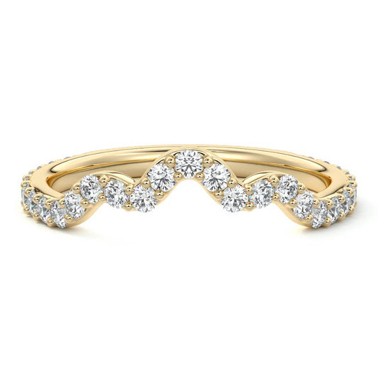 Carina  lab grown diamond wedding band in yellow gold - Nura Lab NZ