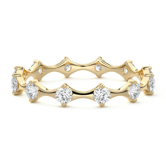 Brielle  lab grown diamond wedding band in yellow gold - Nura Lab NZ