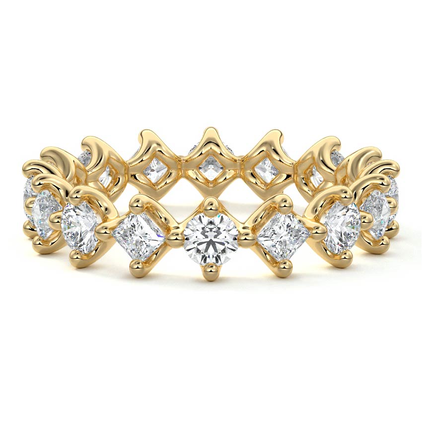Belle  lab grown diamond wedding band in yellow gold - Nura Lab NZ