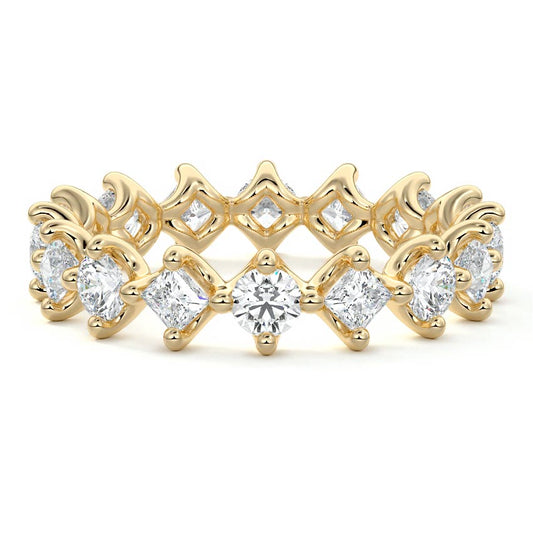 Belle  lab grown diamond wedding band in yellow gold - Nura Lab NZ