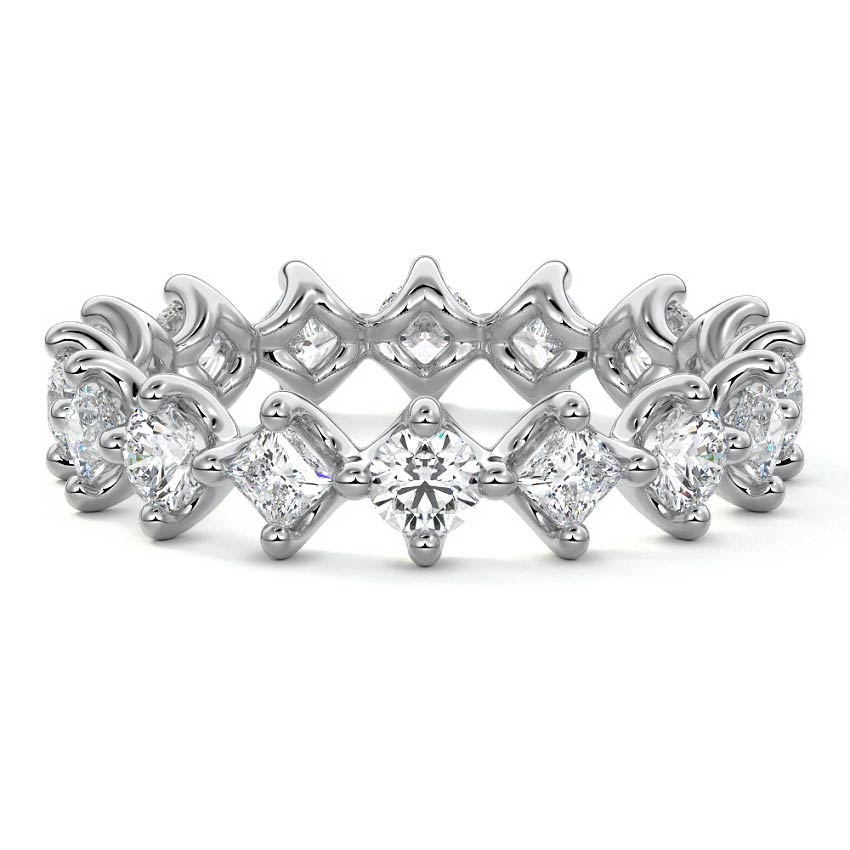 Belle  lab grown diamond wedding band in white gold - Nura Lab NZ