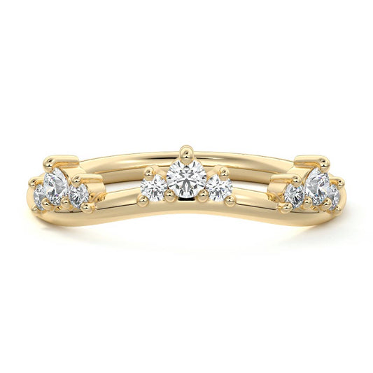 Anya  lab grown diamond wedding band in yellow gold - Nura Lab NZ