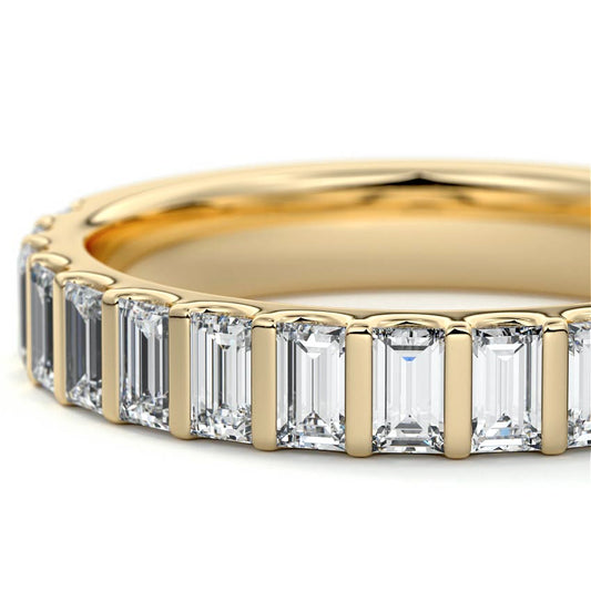 Alina baguette lab grown diamond wedding band product detail - Nura Lab NZ