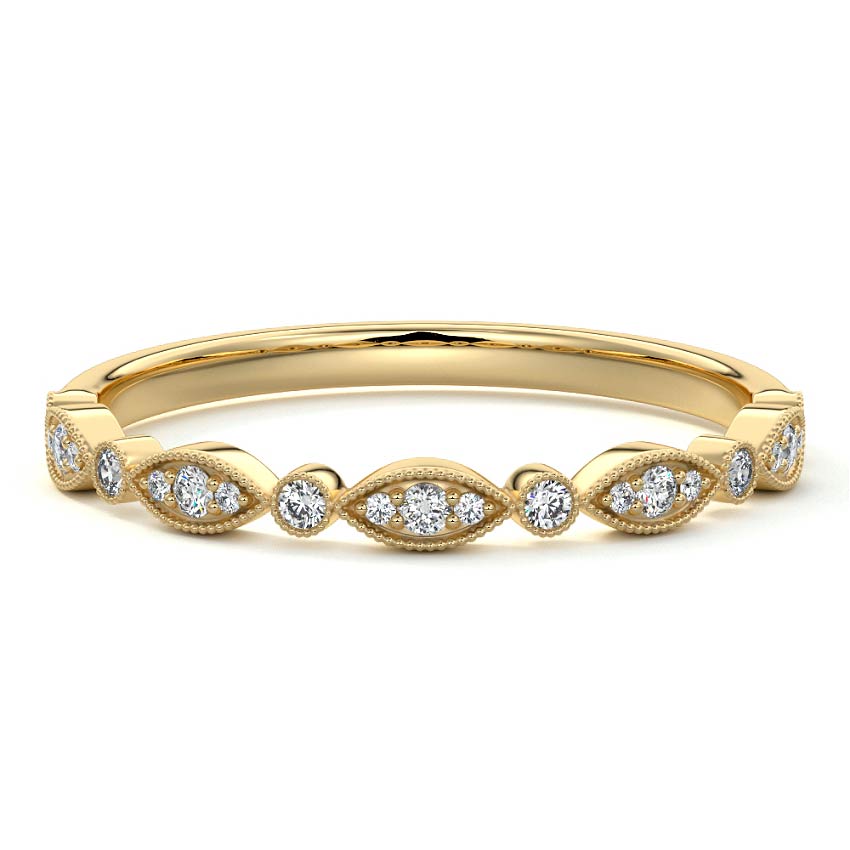 Zoe  lab grown diamond wedding band in yellow gold - Nura Lab NZ