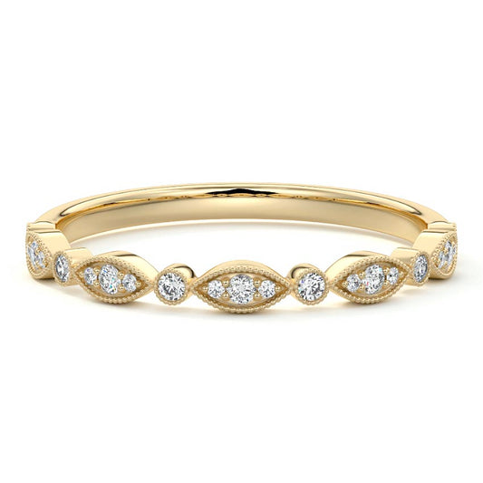 Zoe  lab grown diamond wedding band in yellow gold - Nura Lab NZ