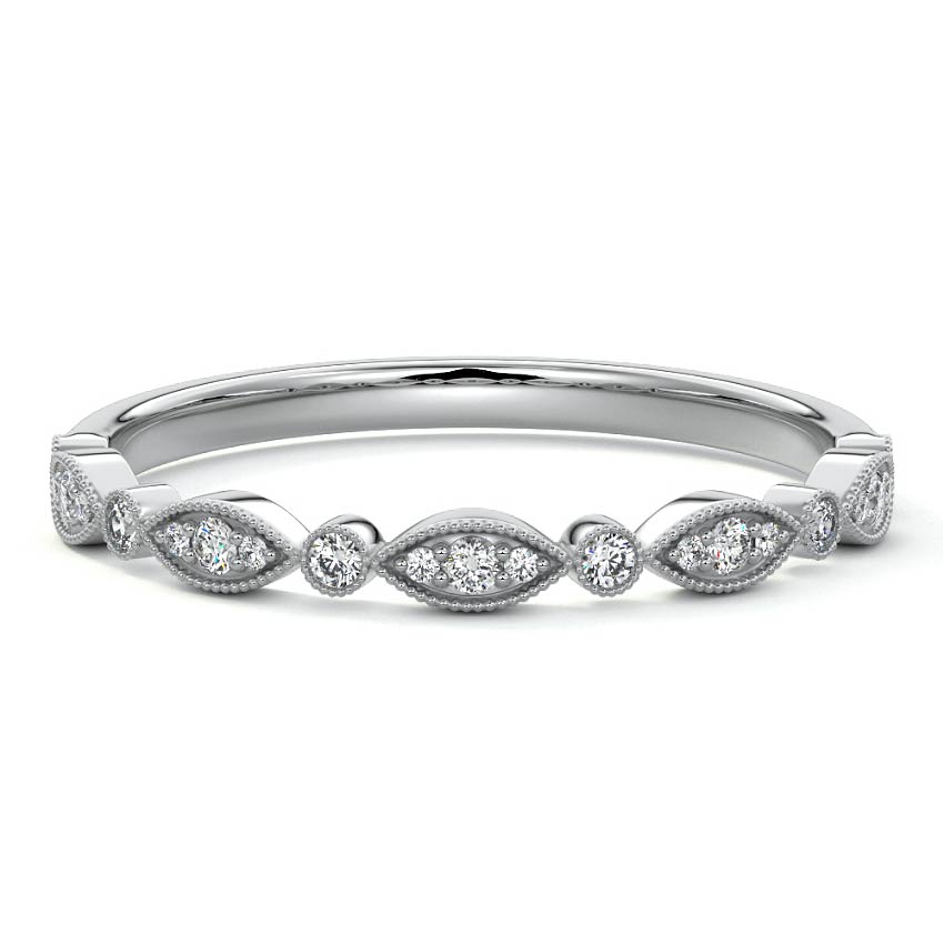Zoe  lab grown diamond wedding band in platinum - Nura Lab NZ