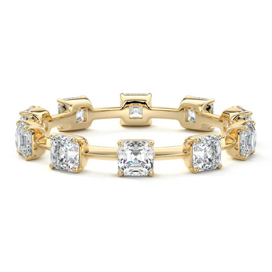 Vivienne princess lab grown diamond wedding band in yellow gold - Nura Lab NZ