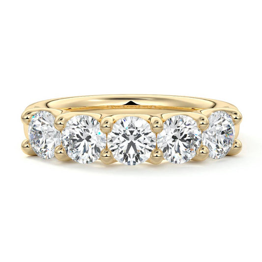 Victoria round lab grown diamond wedding band in yellow gold - Nura Lab NZ