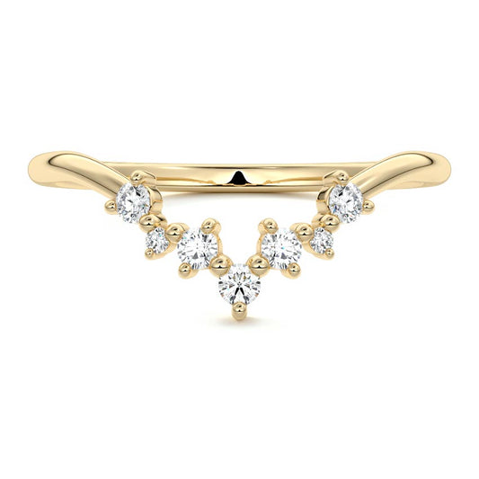 Vera  lab grown diamond wedding band in yellow gold - Nura Lab NZ