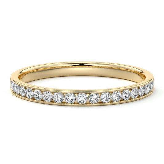 Valentina  lab grown diamond wedding band in yellow gold - Nura Lab NZ