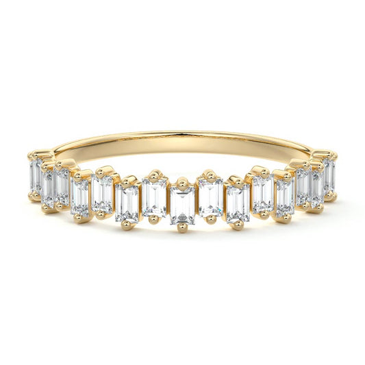 Thea baguette lab grown diamond wedding band in yellow gold - Nura Lab NZ