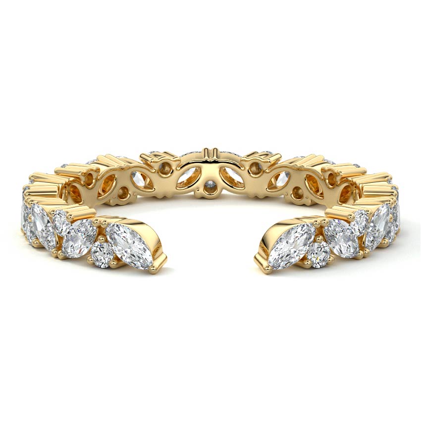 Talia marquise lab grown diamond wedding band in yellow gold - Nura Lab NZ