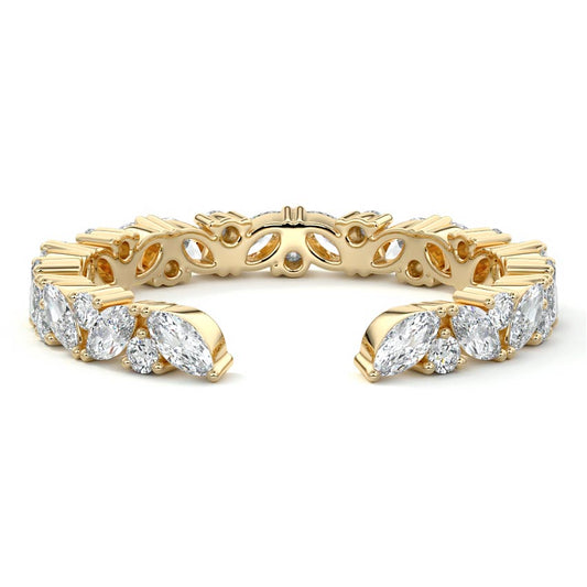 Talia marquise lab grown diamond wedding band in yellow gold - Nura Lab NZ