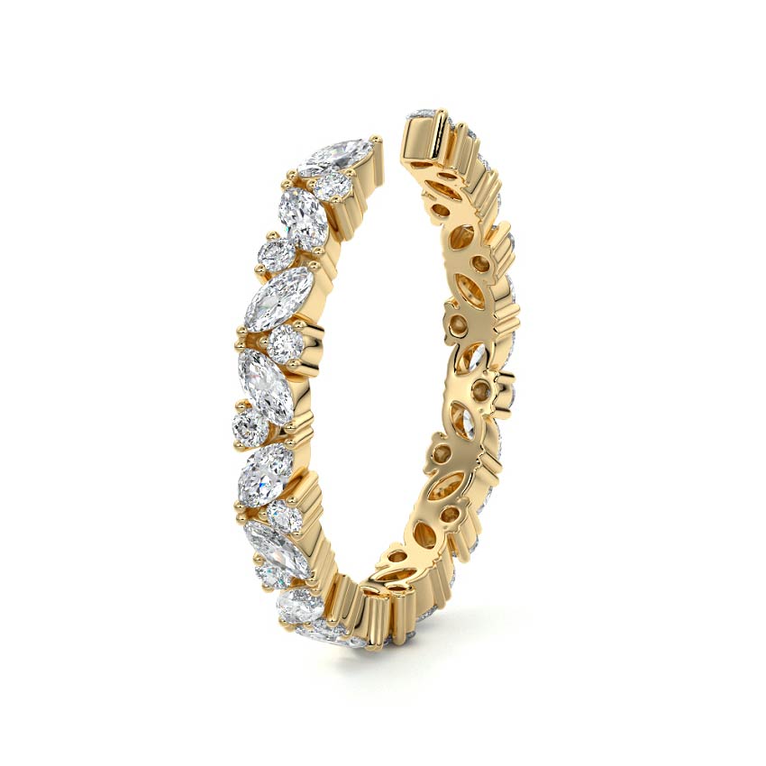 Talia marquise lab grown diamond wedding band product detail - Nura Lab NZ