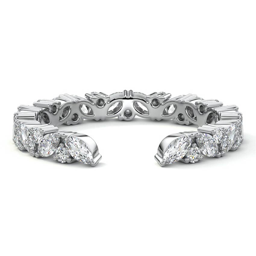 Talia marquise lab grown diamond wedding band in platinum - Nura Lab NZ
